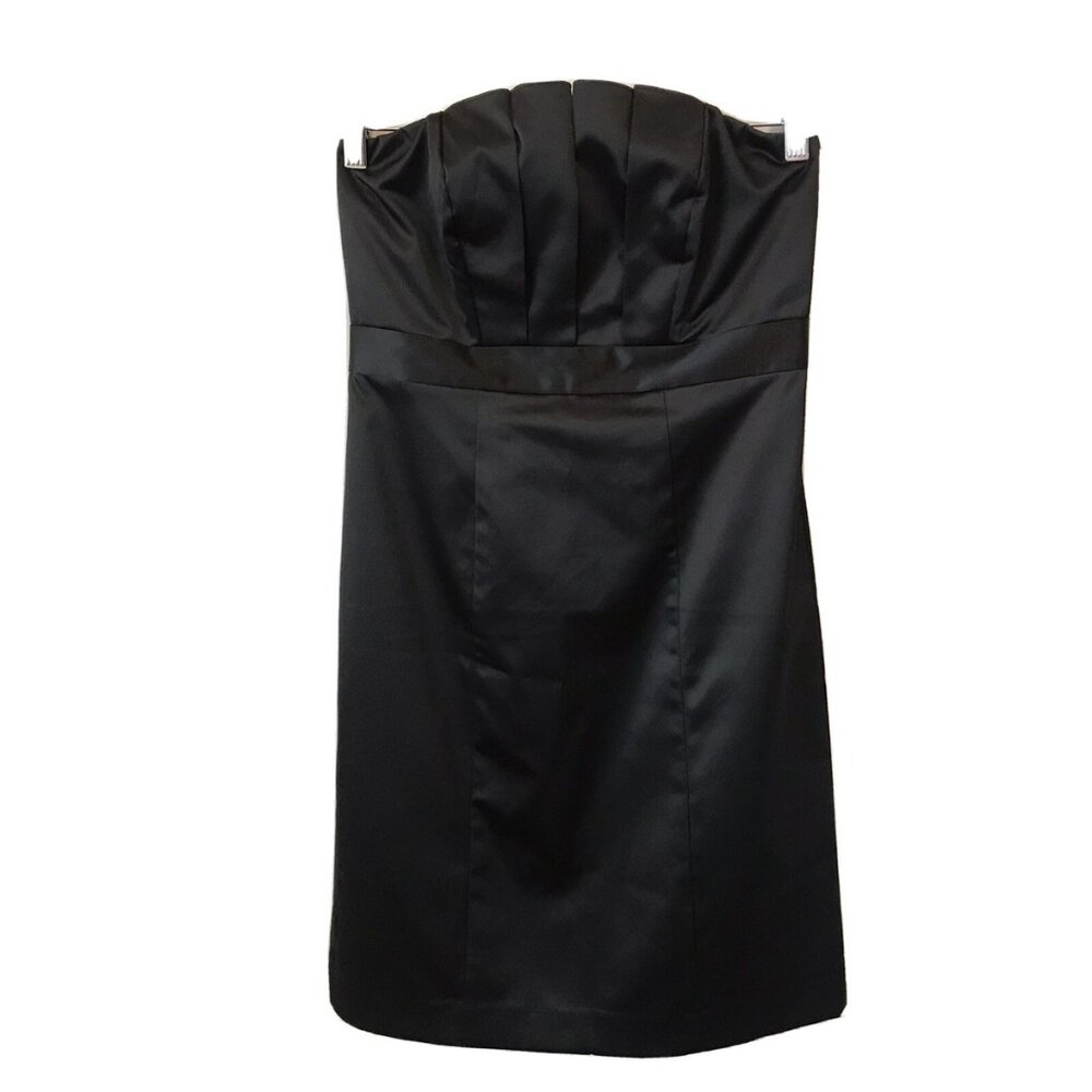 The Limited Black Strapless Satin Mini Dress | Size 6